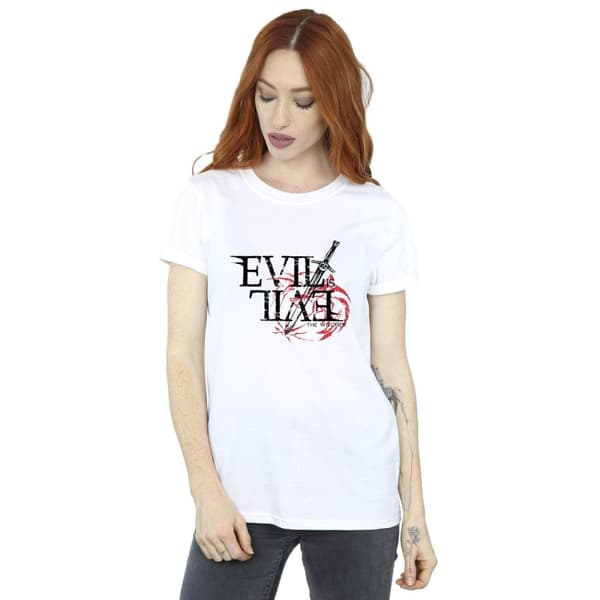 Netflix Womens/Ladies The Witcher Evil Is Evil Cotton Boyfriend T-Shirt