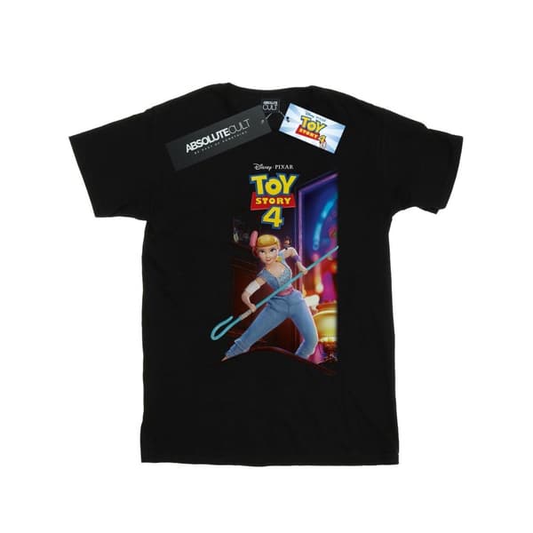 Disney Girls Toy Story 4 Bo Peep And Giggle McDimples Poster Cotton T-Shirt Black 7-8 Years