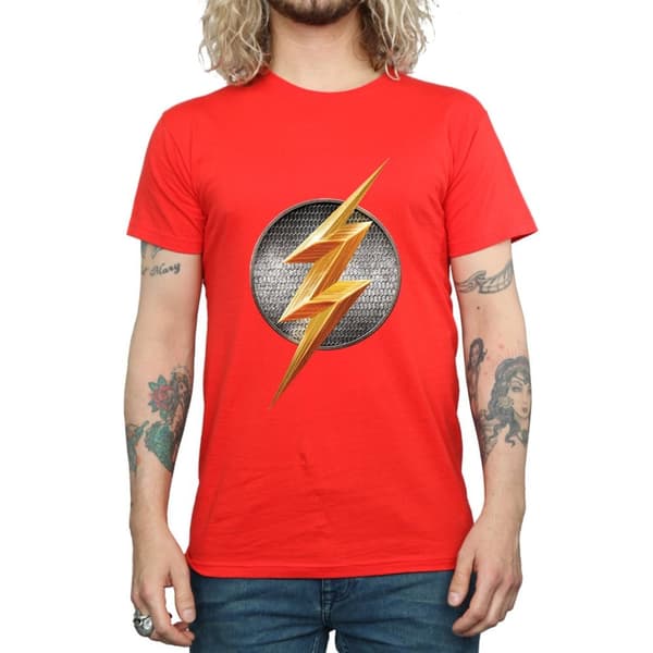 DC Comics Mens Justice League Movie Flash Emblem T-Shirt