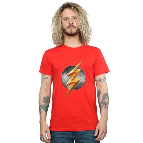 DC Comics Mens Justice League Movie Flash Emblem T-Shirt