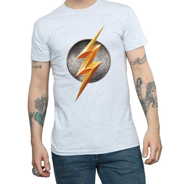 DC Comics Mens Justice League Movie Flash Emblem T-Shirt