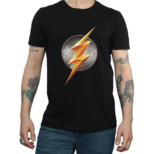 DC Comics Mens Justice League Movie Flash Emblem T-Shirt