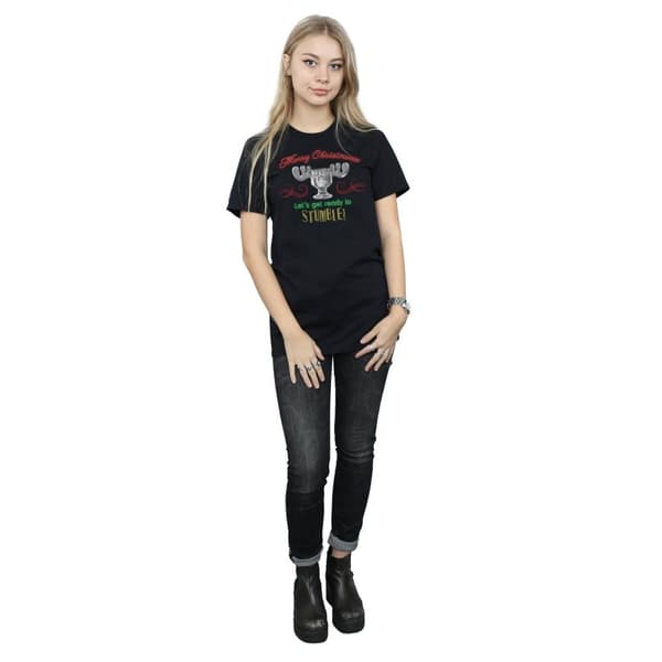 National Lampoon´s Christmas Vacation Dam/dam - Boyfriend-t-shirt i bomull med älghuvud