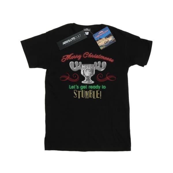 National Lampoon´s Christmas Vacation Dam/dam - Boyfriend-t-shirt i bomull med älghuvud