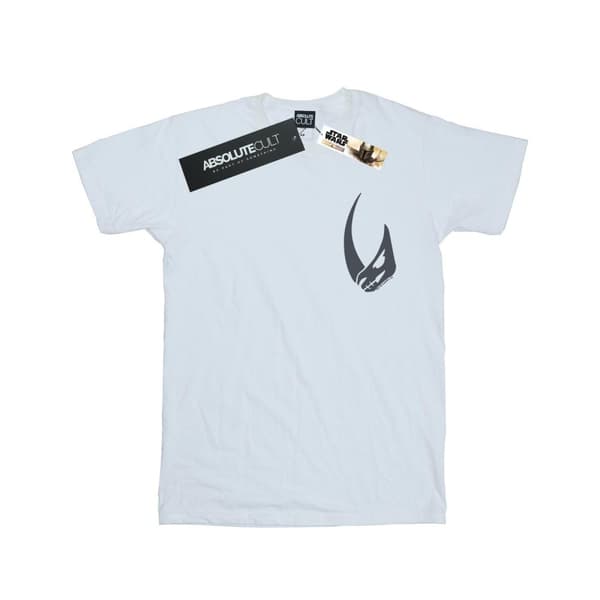 Star Wars Womens/Ladies The Mandalorian Rhino Emblem Pocket Print Cotton Boyfriend T-Shirt White 3XL