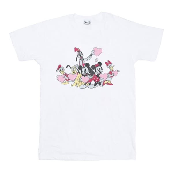 Disney Dam/Tjej Musse Pigg Love Friends Boyfriend T-shirt i bomull