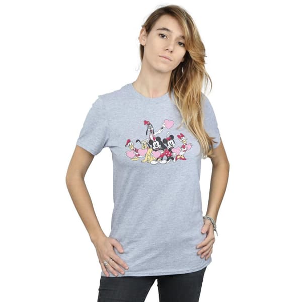 Disney Dam/Tjej Musse Pigg Love Friends Boyfriend T-shirt i bomull