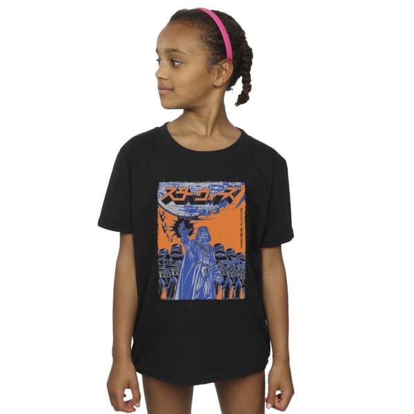 Star Wars T-shirt i bomull med Vader International-affisch för flickor