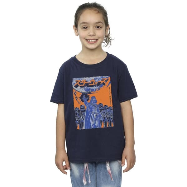 Star Wars T-shirt i bomull med Vader International-affisch för flickor