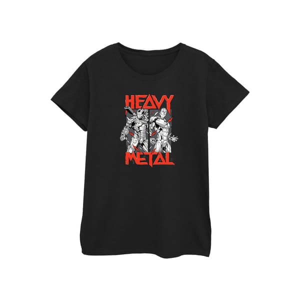 Marvel Womens/Ladies Iron Man Heavy Metal Cotton T-Shirt Black XL