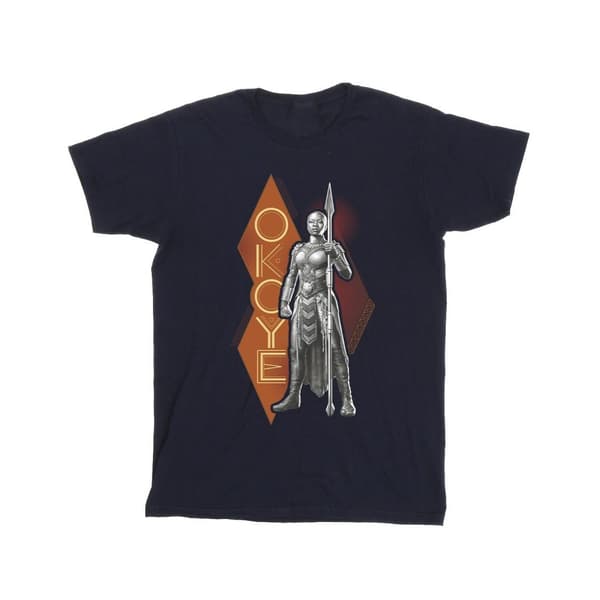 Marvel Mens Wakanda Forever Okoye Stance T-Shirt Navy Blue L
