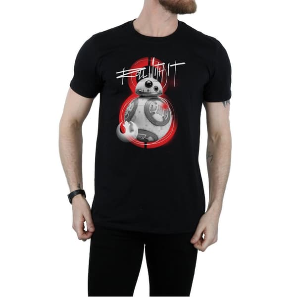Star Wars Mens The Last Jedi BB-8 Roll With It T-Shirt
