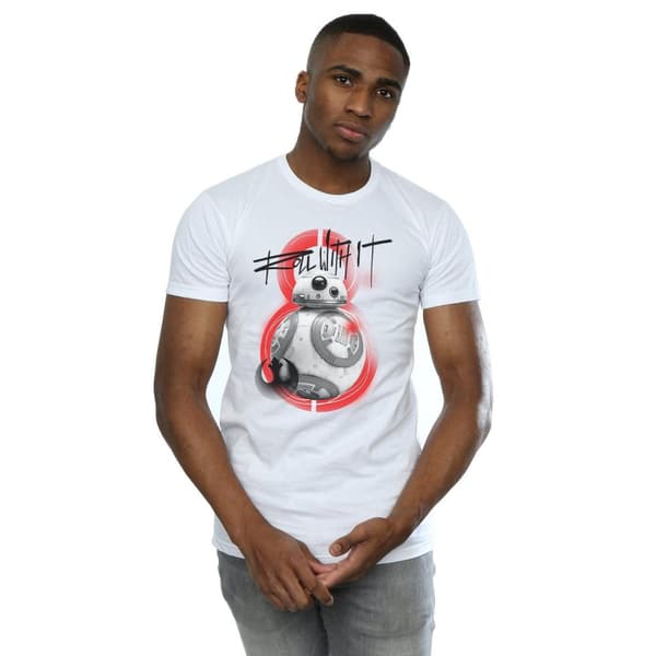 Star Wars Mens The Last Jedi BB-8 Roll With It T-Shirt