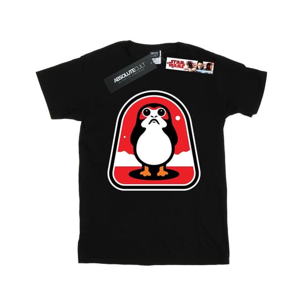 Star Wars Girls The Last Jedi Porgs Badge Cotton T-Shirt Black 9-11 Years