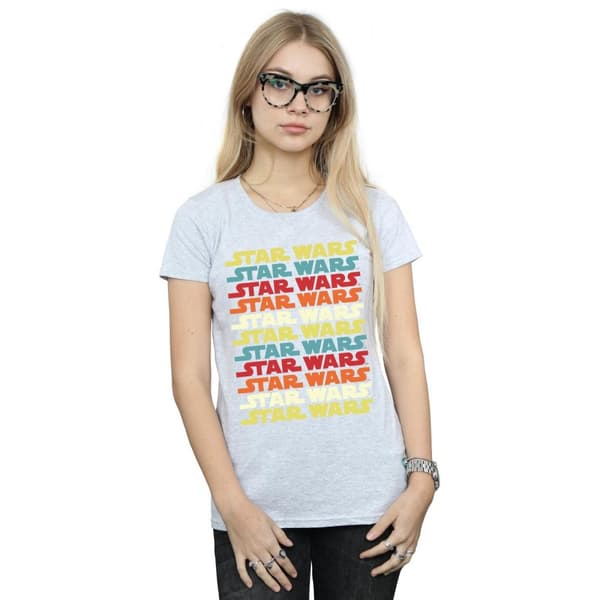 Star Wars Dam/dam Retro Repeat - T-shirt med logotyp i bomull