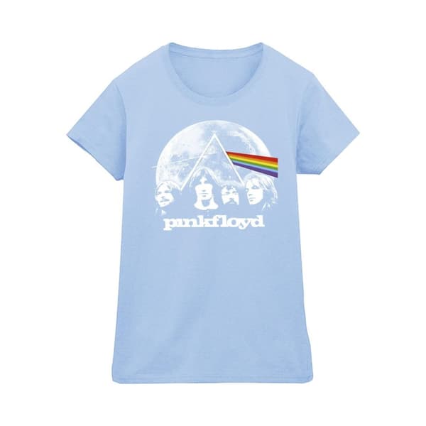 Pink Floyd Womens/Ladies Moon Prism Blue Cotton T-Shirt