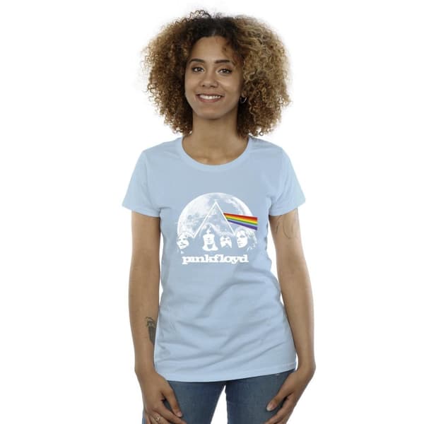 Pink Floyd Womens/Ladies Moon Prism Blue Cotton T-Shirt