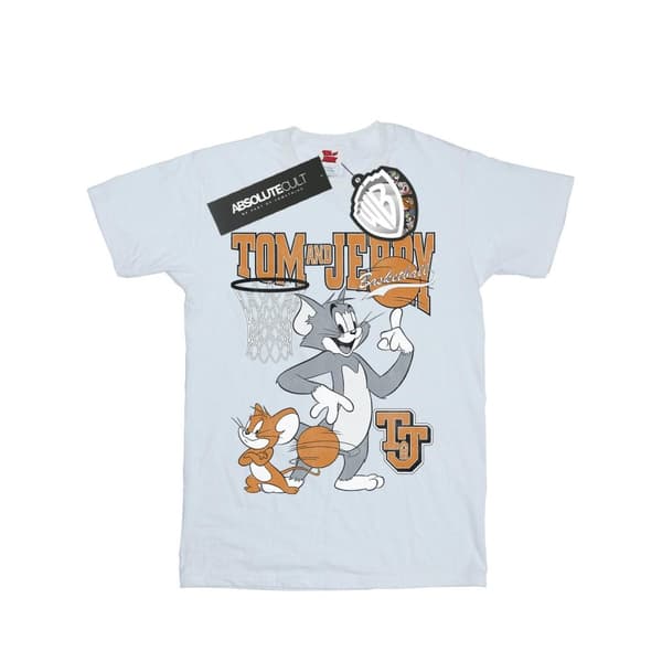 Tom And Jerry T-shirt i bomull för flickor med snurrande basketboll