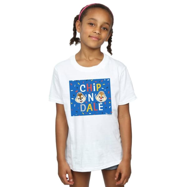 Disney Chip N Dale - T-shirt i bomull med blå ram för flickor