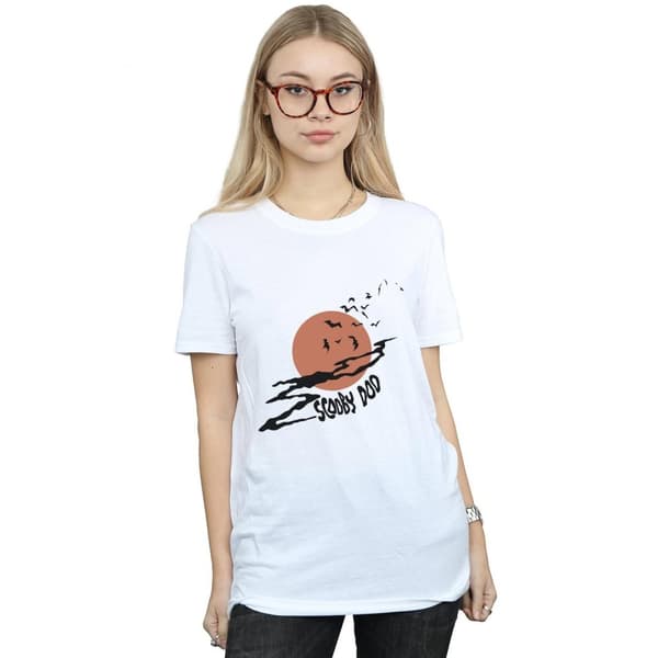 Scooby Doo Womens/Ladies Spooky Moon Cotton Boyfriend T-Shirt