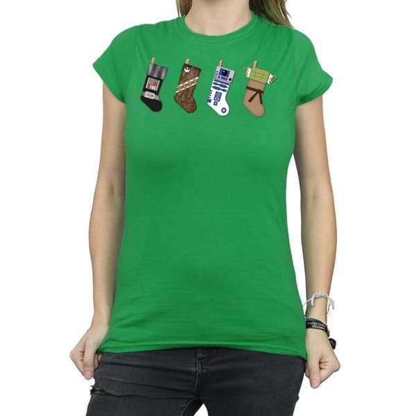 Star Wars Womens/Ladies Christmas Stockings Cotton T-Shirt