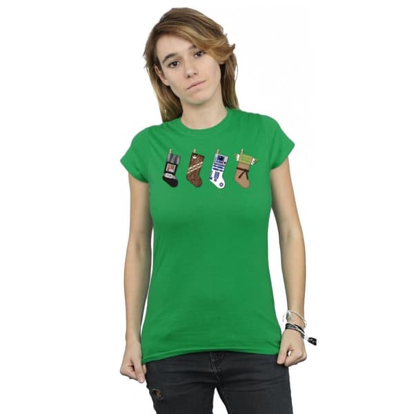 Star Wars Womens/Ladies Christmas Stockings Cotton T-Shirt