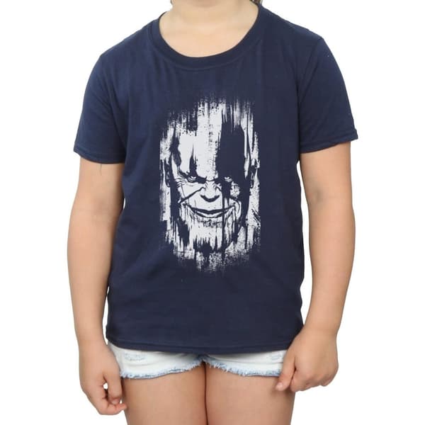 Marvel Girls Avengers Infinity War Thanos Face Cotton T-Shirt