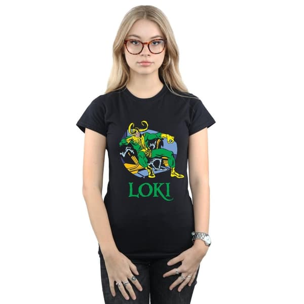 Marvel Dam/Tjej Loki Throne T-shirt i bomull