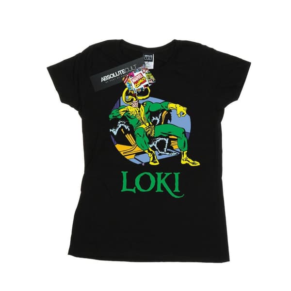 Marvel Dam/Tjej Loki Throne T-shirt i bomull