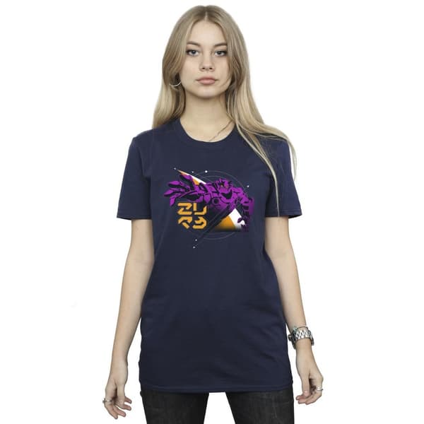 Disney Dam/kvinnor Lightyear Zurg Space Circle Boyfriend T-shirt i bomull