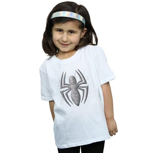 Marvel T-shirt i bomull med Spider-Man-webblogo för flickor