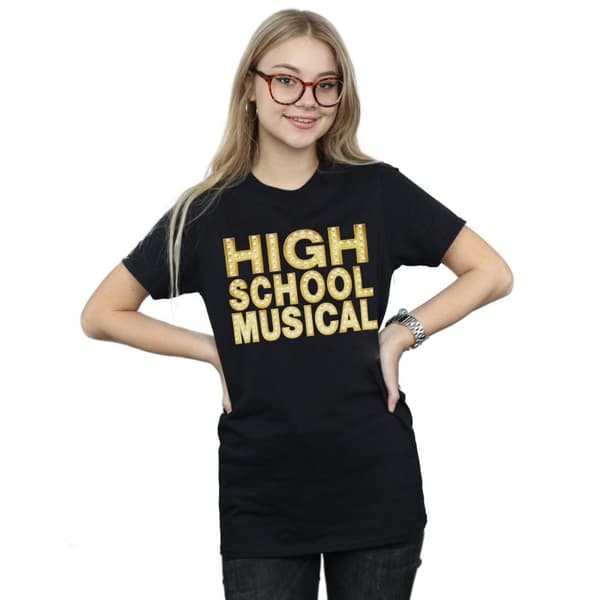 Disney Womens/Ladies High School Musical The Musical Lights Logo Cotton Boyfriend T-Shirt