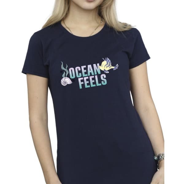 Disney Womens/Ladies The Little Mermaid Ocean Cotton T-Shirt