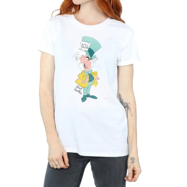 Disney Womens/Ladies Alice In Wonderland Mad Hatter Classic Cotton Boyfriend T-Shirt
