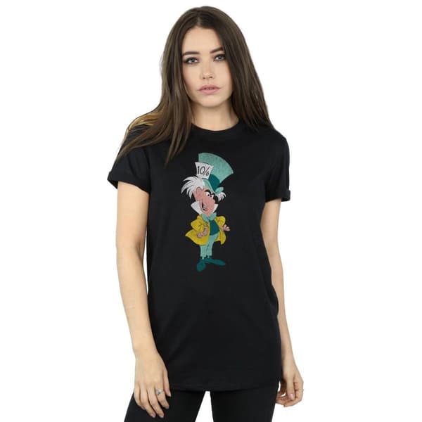 Disney Womens/Ladies Alice In Wonderland Mad Hatter Classic Cotton Boyfriend T-Shirt