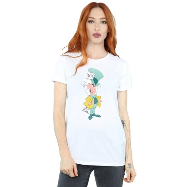 Disney Womens/Ladies Alice In Wonderland Mad Hatter Classic Cotton Boyfriend T-Shirt
