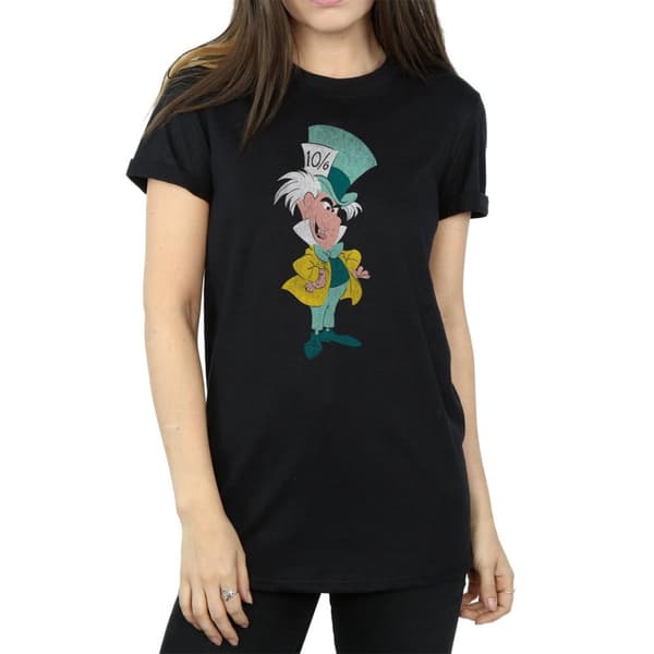 Disney Womens/Ladies Alice In Wonderland Mad Hatter Classic Cotton Boyfriend T-Shirt