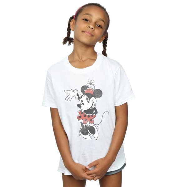 Disney Girls Minnie Mouse Waving Cotton T-Shirt
