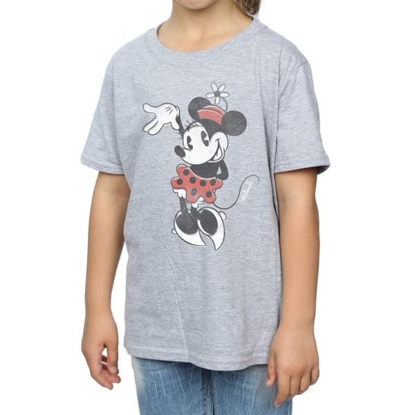 Disney Girls Minnie Mouse Waving Cotton T-Shirt
