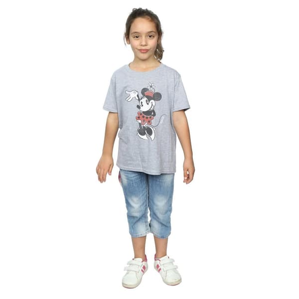 Disney Girls Minnie Mouse Waving Cotton T-Shirt