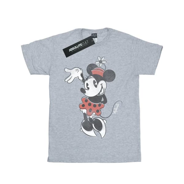 Disney Girls Minnie Mouse Waving Cotton T-Shirt