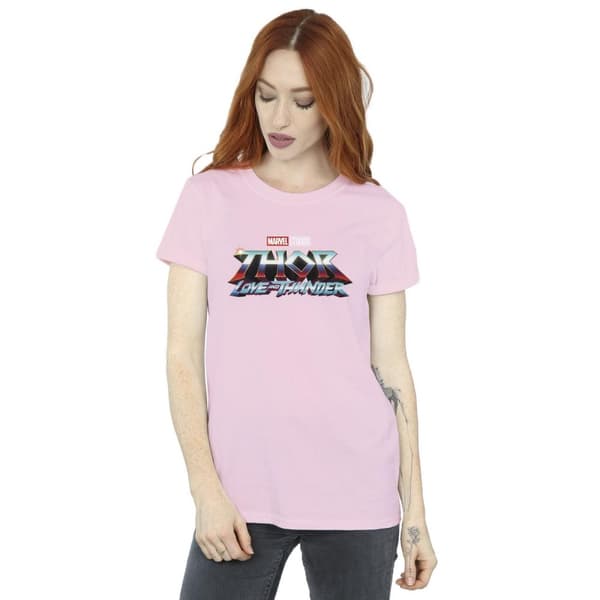 Marvel Womens/Ladies Thor Love And Thunder Logo Cotton Boyfriend T-Shirt