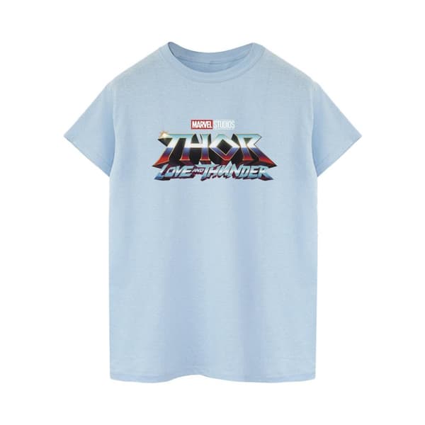 Marvel Womens/Ladies Thor Love And Thunder Logo Cotton Boyfriend T-Shirt