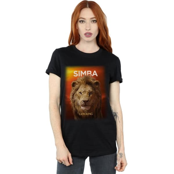 Disney Dam/Tjej Lejonkungen Film Vuxen Simba Poster Bomull Boyfriend T-shirt