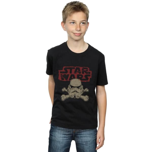 Star Wars T-shirt med Stormtrooper-skalle och logotyp för pojkar