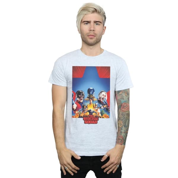 DC Comics Mens The Suicide Squad Blue Star Poster T-Shirt