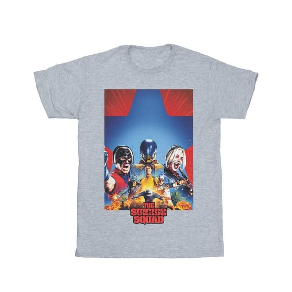 DC Comics Mens The Suicide Squad Blue Star Poster T-Shirt