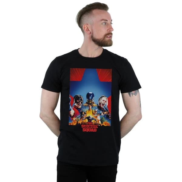 DC Comics Mens The Suicide Squad Blue Star Poster T-Shirt