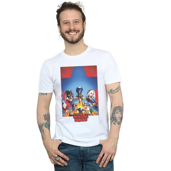 DC Comics The Suicide Squad Blue Star Poster T-shirt för herrar