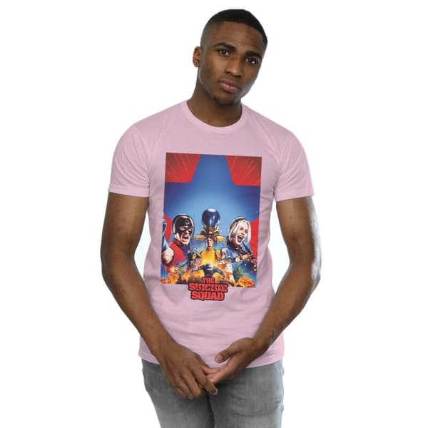 DC Comics Mens The Suicide Squad Blue Star Poster T-Shirt